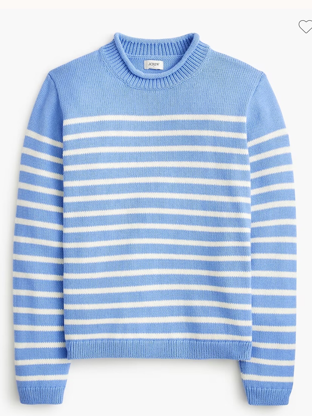 J. Crew Factory Blue & White Striped Rollneck Sweater